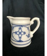 Winterling Bavaria miniature milk pitcher Strawflower blue white Germany... - $39.59