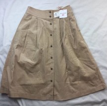 Uniqlo x Ines de la Fressange IDLF Corduroy Tucked Skirt Beige Size 6 New - $39.13