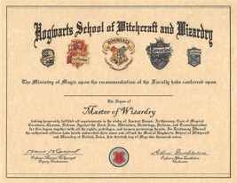 Harry Potter Hogwarts School Certificate Of Graduation Can Be Personaliz... - $2.21