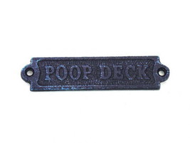 [Pack Of 2] Rustic Dark Blue Cast Iron Poop Deck Sign 6&quot; - £33.45 GBP