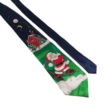 Yule Tie Greetings Hallmark Men Necktie Tie Golfing Santa Holiday Christmas Gift - £22.29 GBP