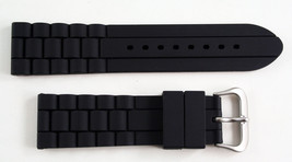 22mm Silicon Rubber watch band Black Straight End strap fits Fossil watch - £9.03 GBP