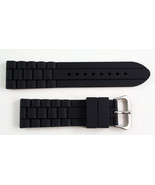 22mm Silicon Rubber watch band Black Straight End strap fits Fossil watch - £8.81 GBP