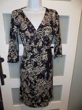 Ann Taylor LOFT Petites Brown Wrap Design Dress Size 2P Women&#39;s - $26.68