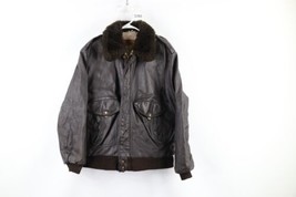 Vtg 70s Streetwear Mens 40L Distressed Lined Leather G-1 Bomber Jacket Brown USA - £108.21 GBP