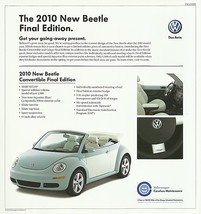 2010 Volkswagen NEW BEETLE FINAL Edition sales brochure sheet US 10 VW - £6.41 GBP