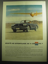 1958 Chevrolet Corvette Ad - What's as effortless as a Corvette - £14.53 GBP