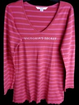 VICTORIA SECRET SIZE L INTIMATES &amp; SLEEPWEAR RED/PINK LONG SLEEVE NIGHT ... - $11.88