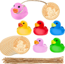 60 Pcs You&#39;Ve Been Ducked Wooden Cards Rubber Ducks and Strings Set Small Rubber - £10.33 GBP