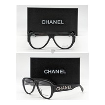 CHANEL CH3397B Black Pilot Eyeglasses | Gold Signature | Clear Lenses - $215.60