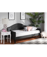 Michigan Charcoal Fabric Dark Brown Twin Size Daybed - $8,610.52 MXN
