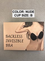 SILICONE STICKY GEL INVISIBLE  BACKLESS WIRE FREE BRA &#39;B&#39; CUP  NUDE COLOR - $3.99