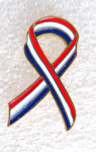 Red White and Blue USA Patriotic Ribbon Lapel Hat Pin - £7.08 GBP