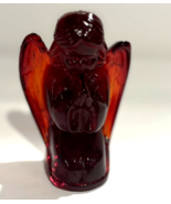 Vintage Mosser Cadmium Glass Red Praying Kneeling Angel Figurine - $26.55