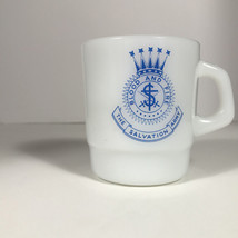 Salvation army milk Glass coffee mug blood and fire Vintage Mid Century ... - £22.38 GBP