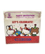 VINTAGE 1985 SANRIO HELLO KITTY 8 PARTY INVITATIONS W/ ENVELOPES IN PACK... - £26.16 GBP