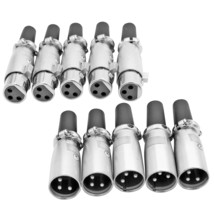 5Core 10 Pack 3 Pin XLR Male Female Microphone Audio Cable Connector  - £9.50 GBP