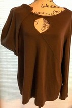 Women’s One Step Up Plus Brown Peep Hole brown Pullover Shirt SKU 046-03 - $5.92