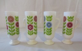 7 Avon Floral Flowers Irish Coffee Pedestal Coffee Cups Mugs - £28.04 GBP