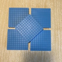 Base 10 Blocks - 100 Flats - Set of 5 - Blue Math Manipulatives Plastic ... - £3.13 GBP
