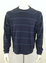 Tommy Hilfiger Blue Striped Long Sleeve Box Logo Crew Neck Men&#39;s Shirt S... - $10.88