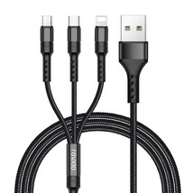Multi Charging Cable 4Ft 3 In 1 Multi Charger Nylon Braided Multiple Usb Fast Ch - £12.77 GBP