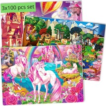 100 Pieces Floor Puzzles For Kids Ages 4-6  Kids Puzzles Ages 6-8-10 By  Girls S - £43.94 GBP