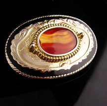 Western buckle -  mens agate belt buckle - silver biker gift - gift for dad - an - £75.93 GBP