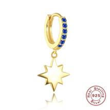 Anyco Earrings Sterling Silver New Cute Charming Color Zircon Icons North Star - £15.67 GBP