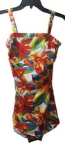 Island Pearls Floral Aloha One-Piece Swimsuit Women&#39;s 10 Summer Beachy T... - £22.95 GBP