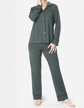 Mood Pajamas ultra soft notch collar pajama set in Fern - size S - £48.41 GBP