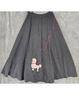 Danielle B Poodle Skirt Womens Small Gray Pink Embroidered Hip Hop 50s V... - £77.84 GBP