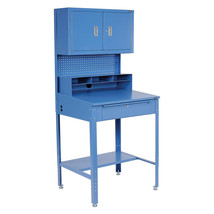 Shop Desk w/Pigeonhole Compartments Cabinet Riser 34-1/2&quot;W x 30&quot;D x 38 to - £526.95 GBP