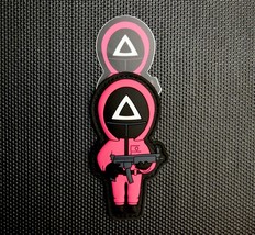 Squid Soldier 3D PVC Patch &amp; Sticker Set Triangle GITD Hook &amp; Loop Backing Game - £5.40 GBP