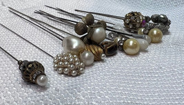 Antique Vintage Victorian Art Deco Hat Stick Pin Lapel Fashion Jewelry Lot Of 15 - £134.49 GBP