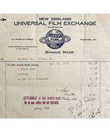 Universal Films Exchange 1915 WW2 Era Invoice Center Theater Maine DWEE3... - $729.90 MXN
