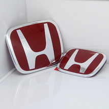 2pcs Red Front Rear Red Emblem Badge Honda CRV RE 2007-2011 - £30.35 GBP