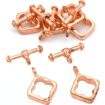 Square Bali Toggle Clasps Copper Plated 13.5mm Approx 6 - £5.41 GBP