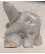 Artisan Hand Carved Opaque Calcite Alabaster "Polar Bear in the Rough" C... - $125.00