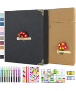 DIY Scrapbook Photo Album Kit with Pens Tapes and Stickers 60 Pages Hard... - $587.01 MXN