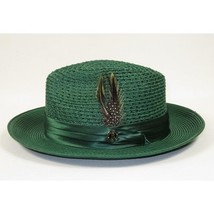 Men's Summer Spring Braid Straw style Hat by BRUNO CAPELO JULIAN JU905 Emerald image 4