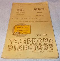 Vintage Telephone Directory Juneau Beaver Dam Wisconsin April 1961 Yello... - $29.95