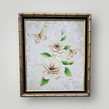 Cooper Painting Butterflies and Flowers Framed Wall Art Retro - $1,490.32
