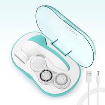 Rechargeable Facial Cleansing Spin Brush Set With 4 Exfoliating Brush He... - $33.97