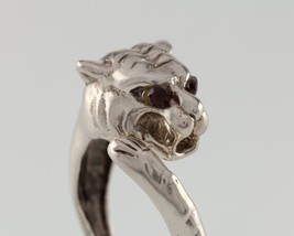 Tiger Head Sterling Silver Band Ring Size 11 - $84.14