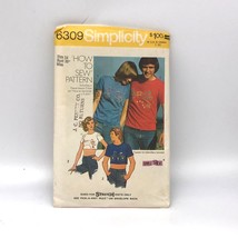 UNCUT Vintage Sewing PATTERN Simplicity 6309, How to Sew 1974 Mens or Misses T S - £6.20 GBP
