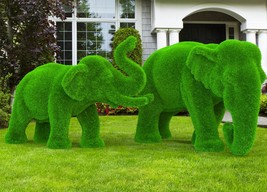 Outdoor Small Elephants Topiary Green Figures covered in Artificial Grass Landsc - £6,929.12 GBP