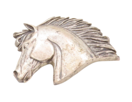 925 Sterling Silver Vintage Pendant CAROL FELLY Solid Carved Horse Face  PT23013 - £169.81 GBP