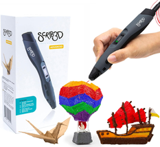 SCRIB3D Advanced 3D Printing Pen with 20 Feet of Filament, Stencil Book, and Pro - £55.88 GBP