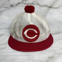 Vintage Snapback POM Hat Full Mesh USA Red White Cincinnati Reds Baseball Patch - £35.68 GBP